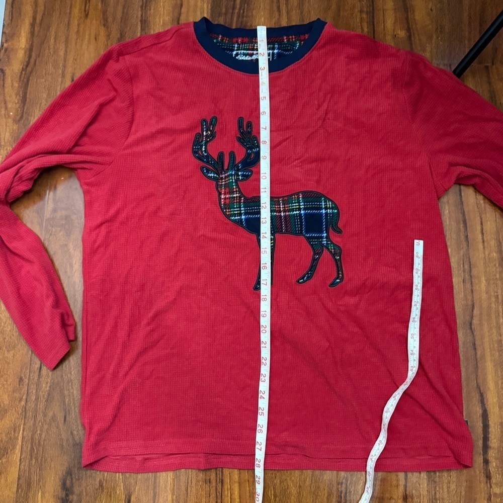 Eddie Bauer Thermal Christmas Deer Sleepwear Size XL - Picture 6 of 7